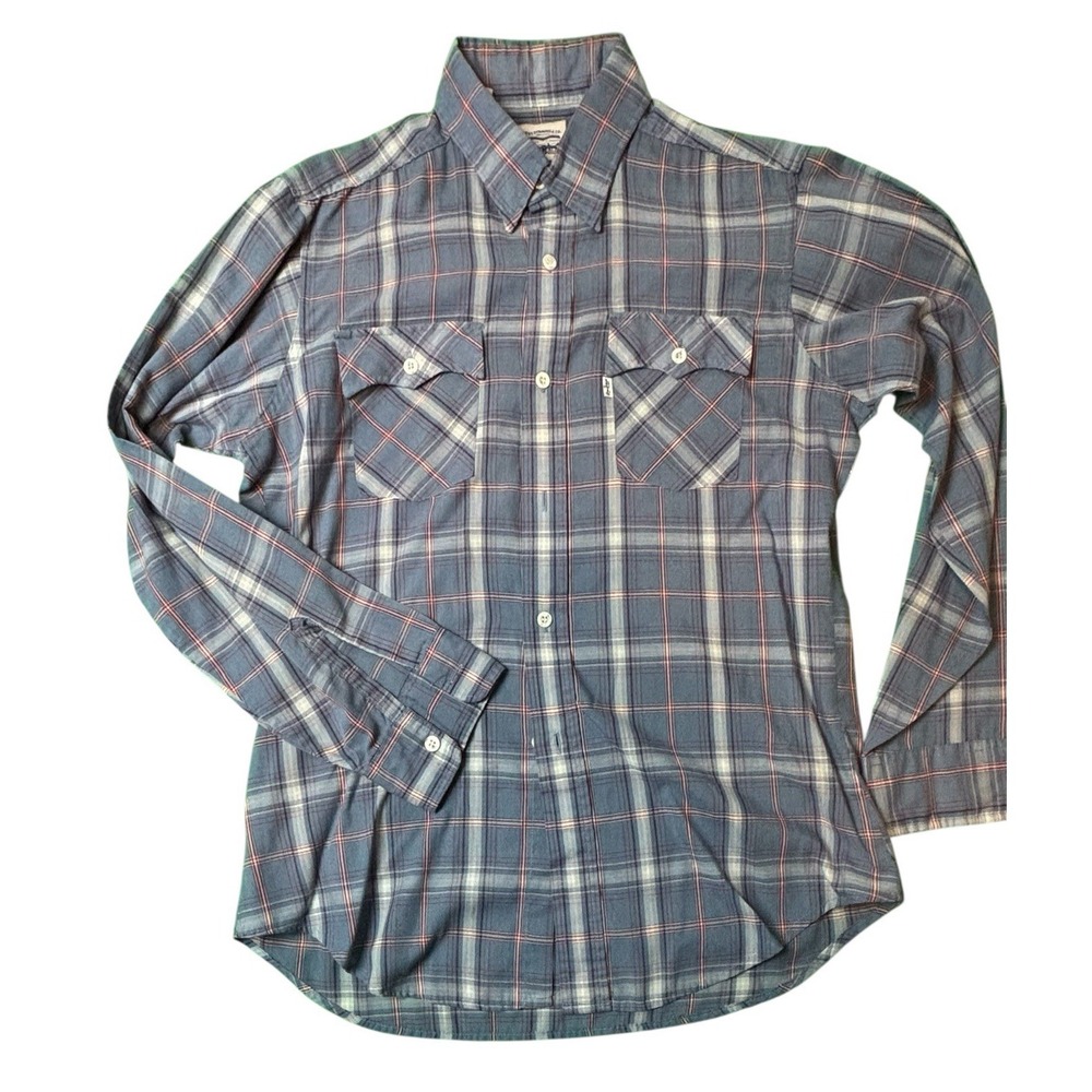 Levis Shirt Mens Large Vintage Western Button Up Plaid Lightweight‎